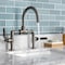 Kingston Brass Whitaker Industrial Style Bridge Bathroom Faucet W/Pop-Up Drain, Blk SS KS217KLVN - alternate 6